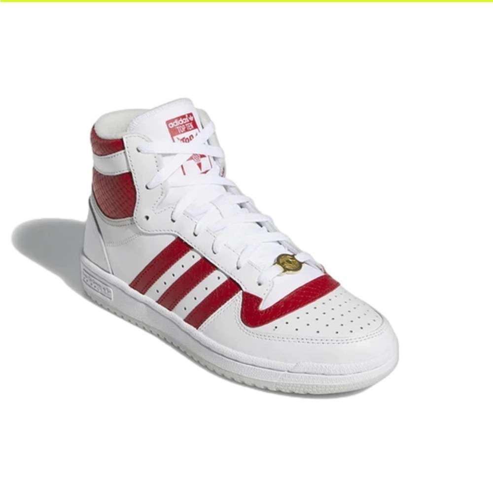 NWT Adidas Top Ten RB White Scarlet Red Leather Athletic Shoes women’s - Picture 3 of 6